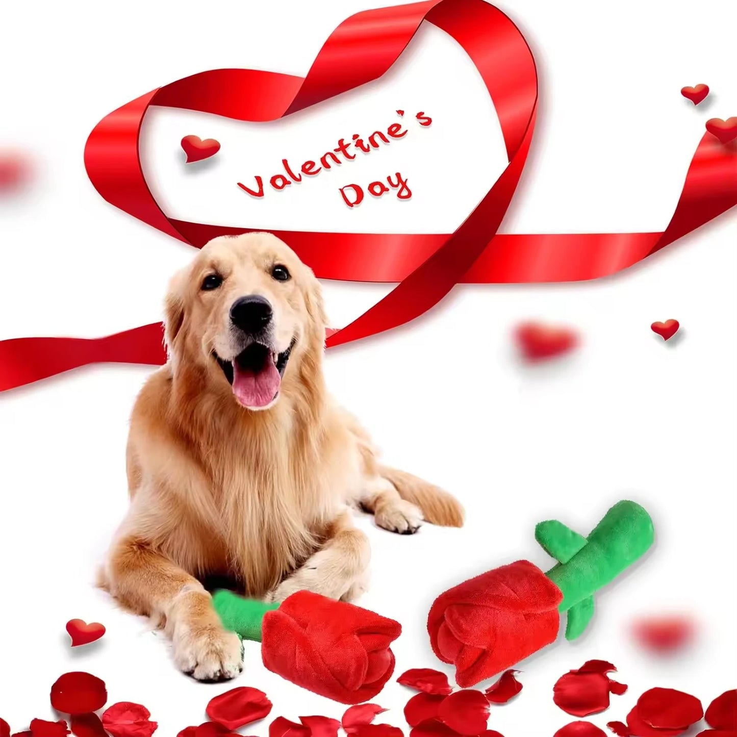 Rose en peluche pour chien – Jouet interactif